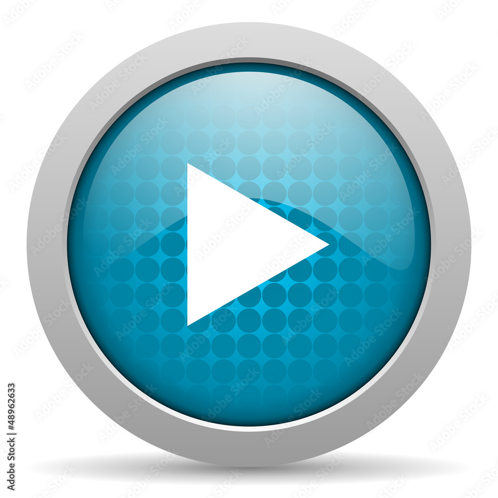 play blue glossy icon on white background play blue glossy icon on white background