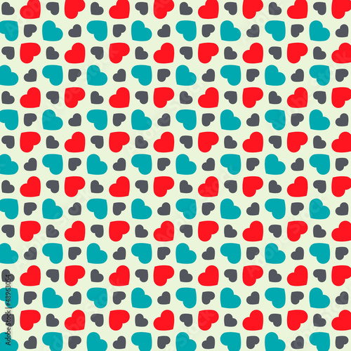 Vintage seamless pattern of  hearts