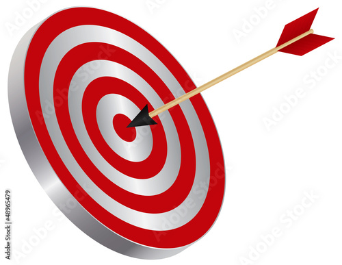Arrow on Target Bullseye Illustration