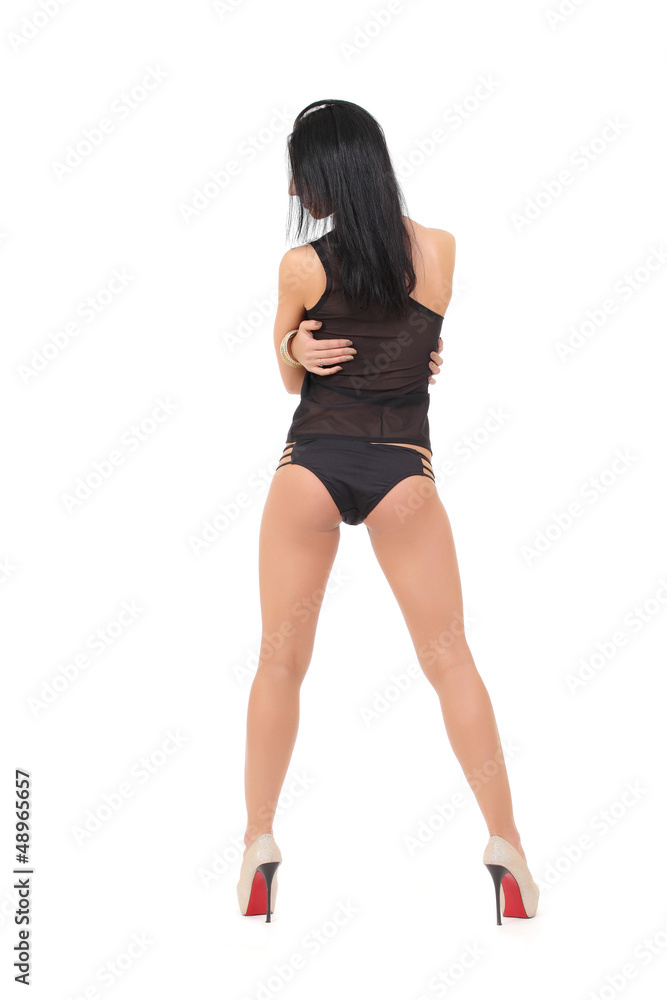portrait of a beautiful girl in lingerie. on a white background portrait of a beautiful girl in lingerie. on a white background