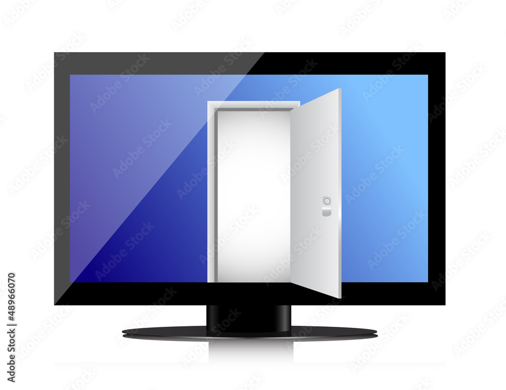 Enter into the monitor through the open door. Enter into the monitor through the open door.