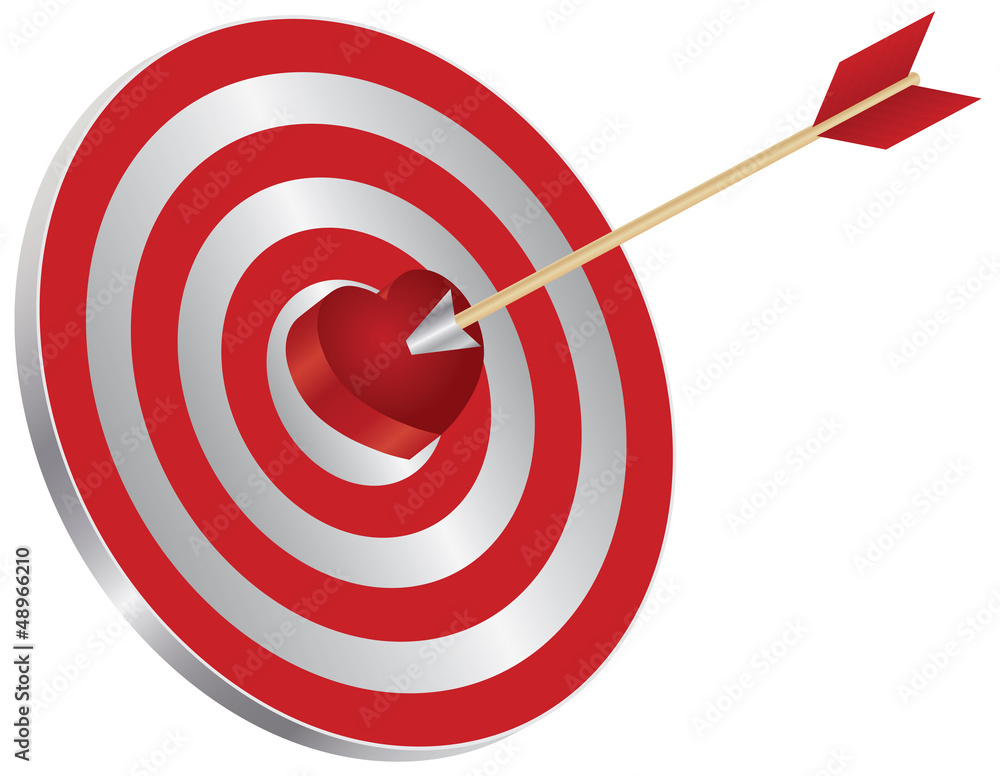 Arrow on Target Heart Bullseye Illustration Arrow on Target Heart Bullseye Illustration