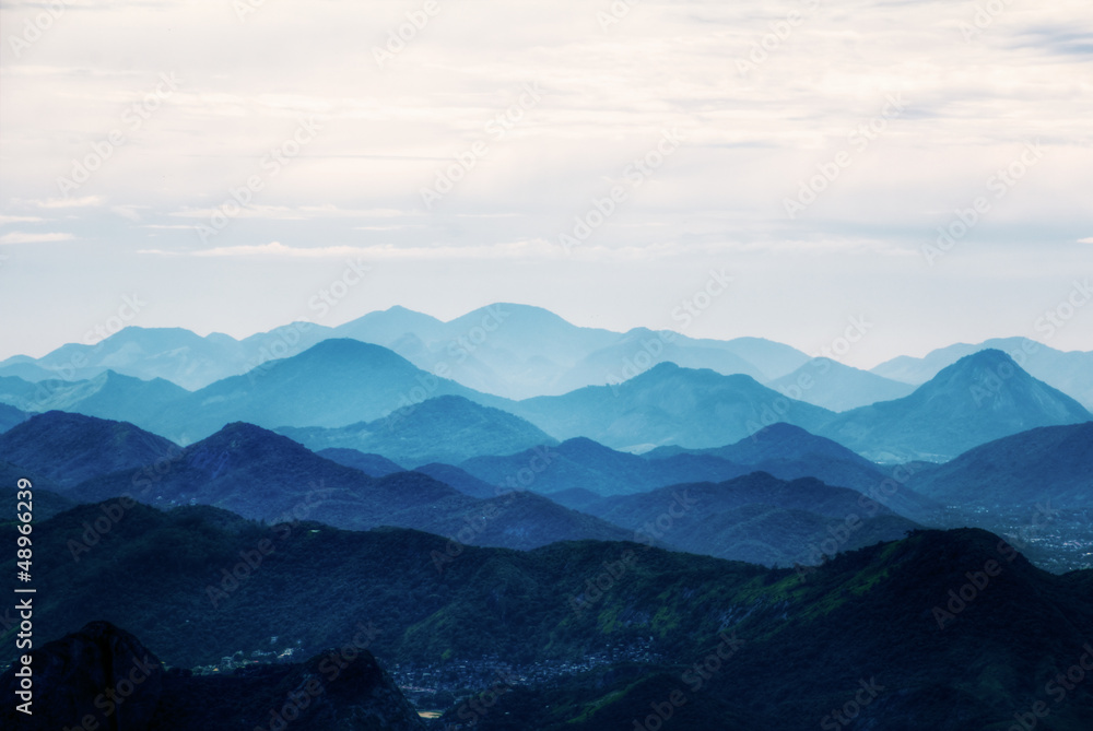 Naklejka premium View on mountains from Corcovado, Rio de Janeiro, Brazil