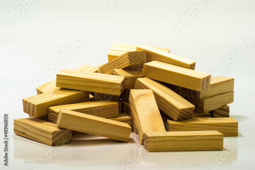 Pile of wooden bricks