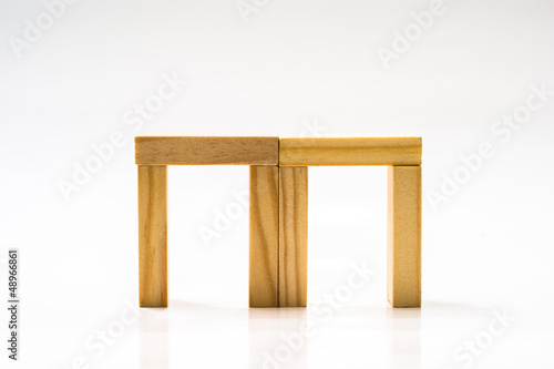 Wooden bricks construction