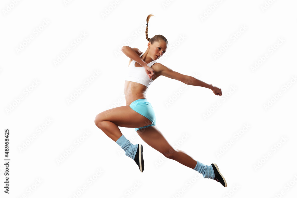 Image of sport woman jumping