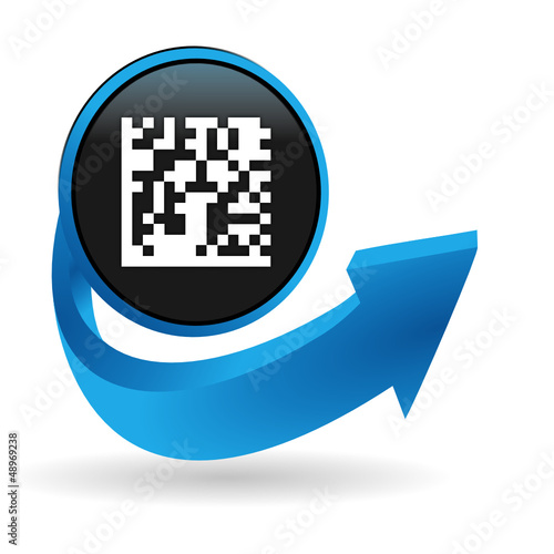 flashcode sur bouton flêche bleue