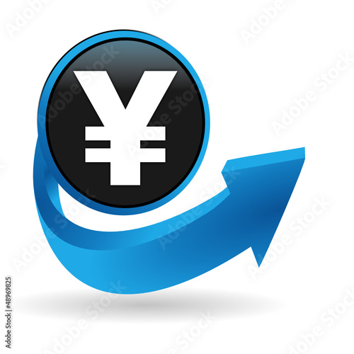 yen sur bouton flêche bleue