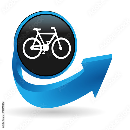 vélo sur bouton flêche bleue