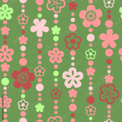 Flower and bead threads sea...