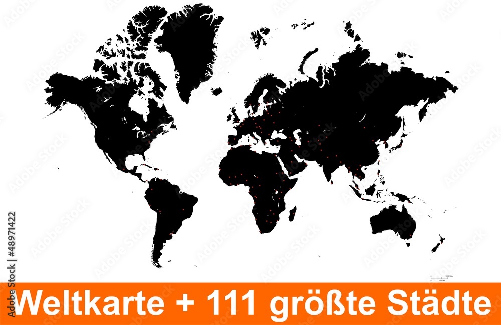 Fototapeta premium Mapa świata wektor sylwetka miast