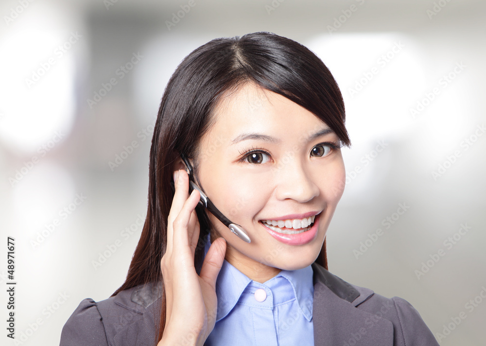 woman customer support operator with headset woman customer support operator with headset