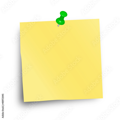 Notizzettel mit grüner Pin