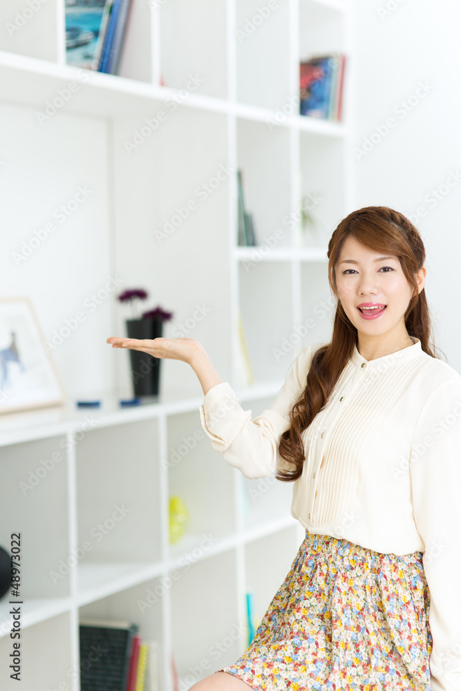 Beautiful asian woman relaxing in the room Beautiful asian woman relaxing in the room