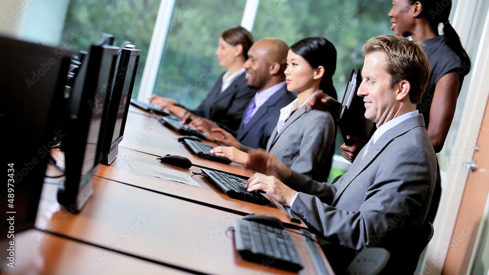 Technical Support Staff Working Computers Technical Support Staff Working Computers