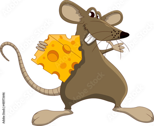 Cute cartoon mouse whit cheese