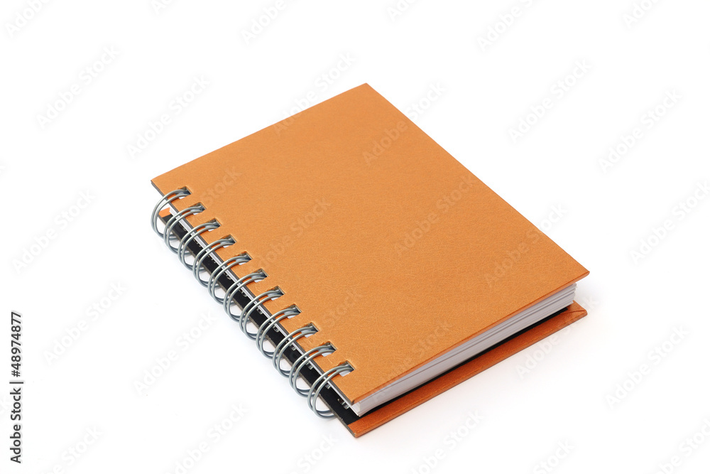 Brown notebook isolated on white background Brown notebook isolated on white background