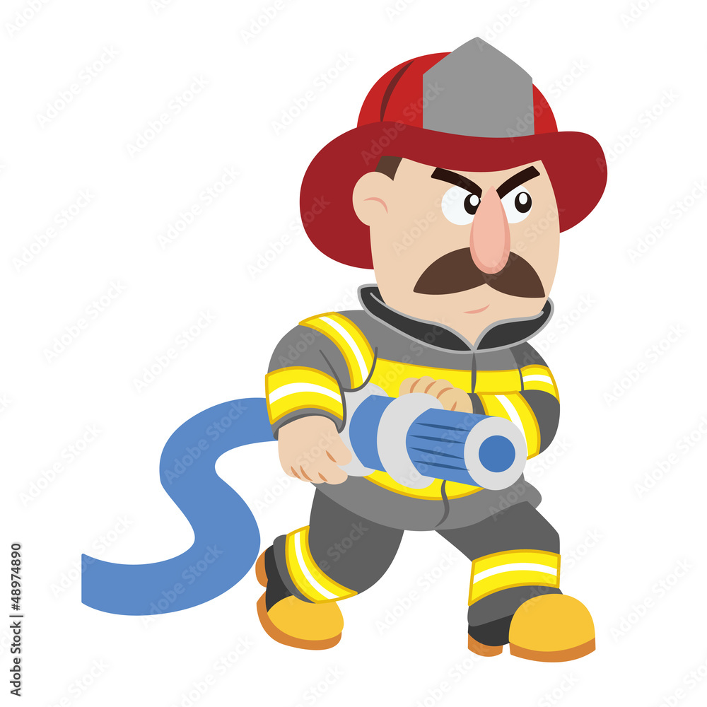an illustration of cartoon fireman ,vector an illustration of cartoon fireman ,vector