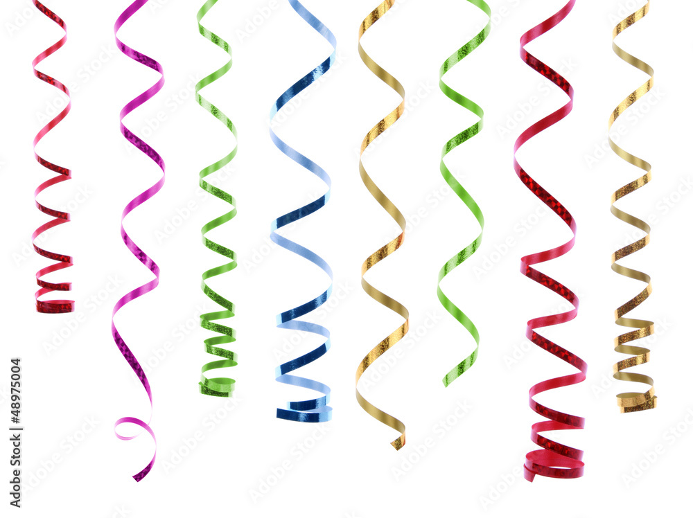 Colored metallic ribbons - obrazy, fototapety, plakaty 