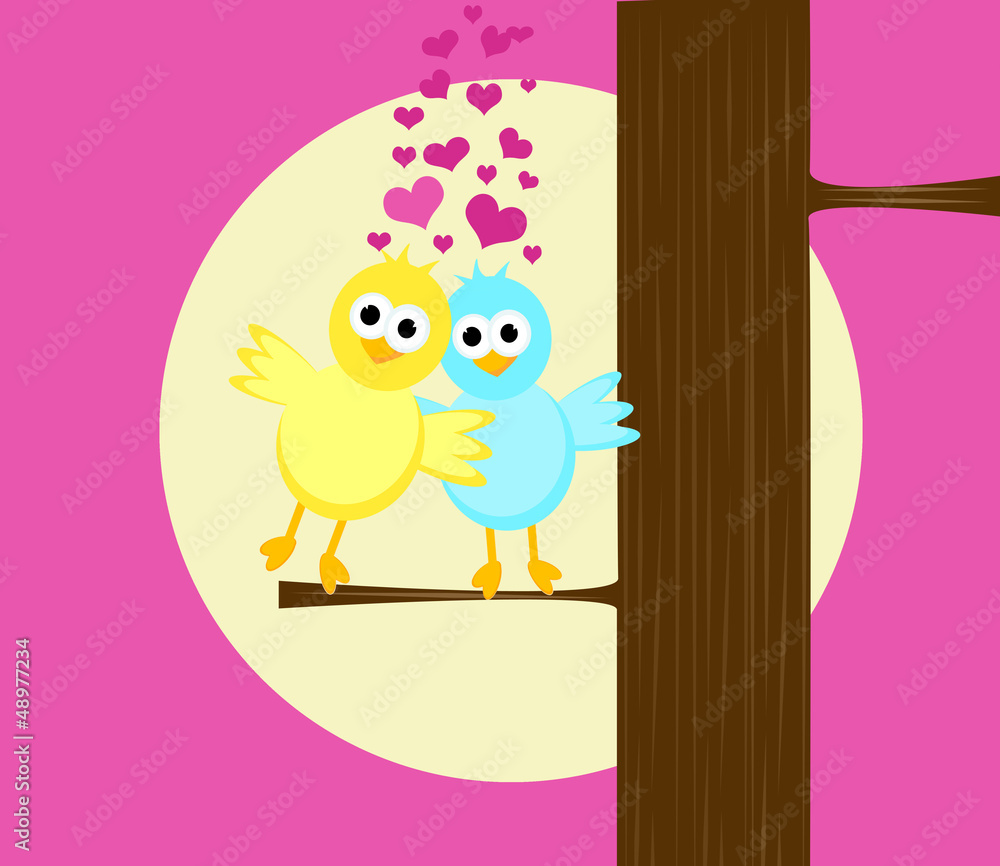 Naklejka premium birds in love