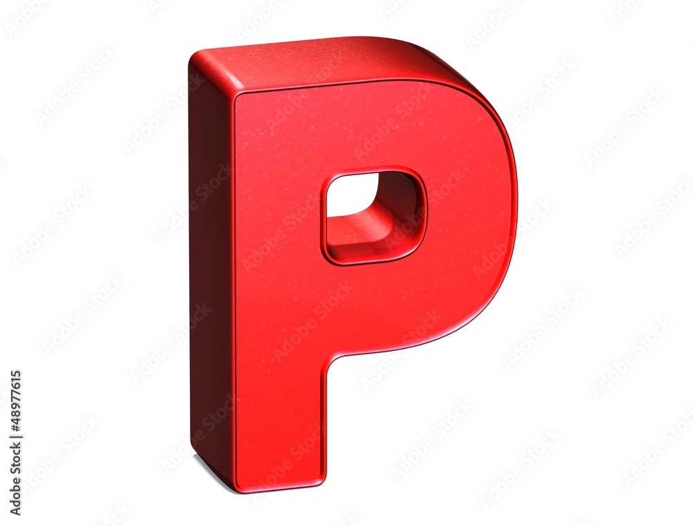 3D shiny red letter collection over white background 3D shiny red letter collection over white background