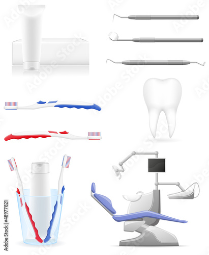 set dental icons vector illustration