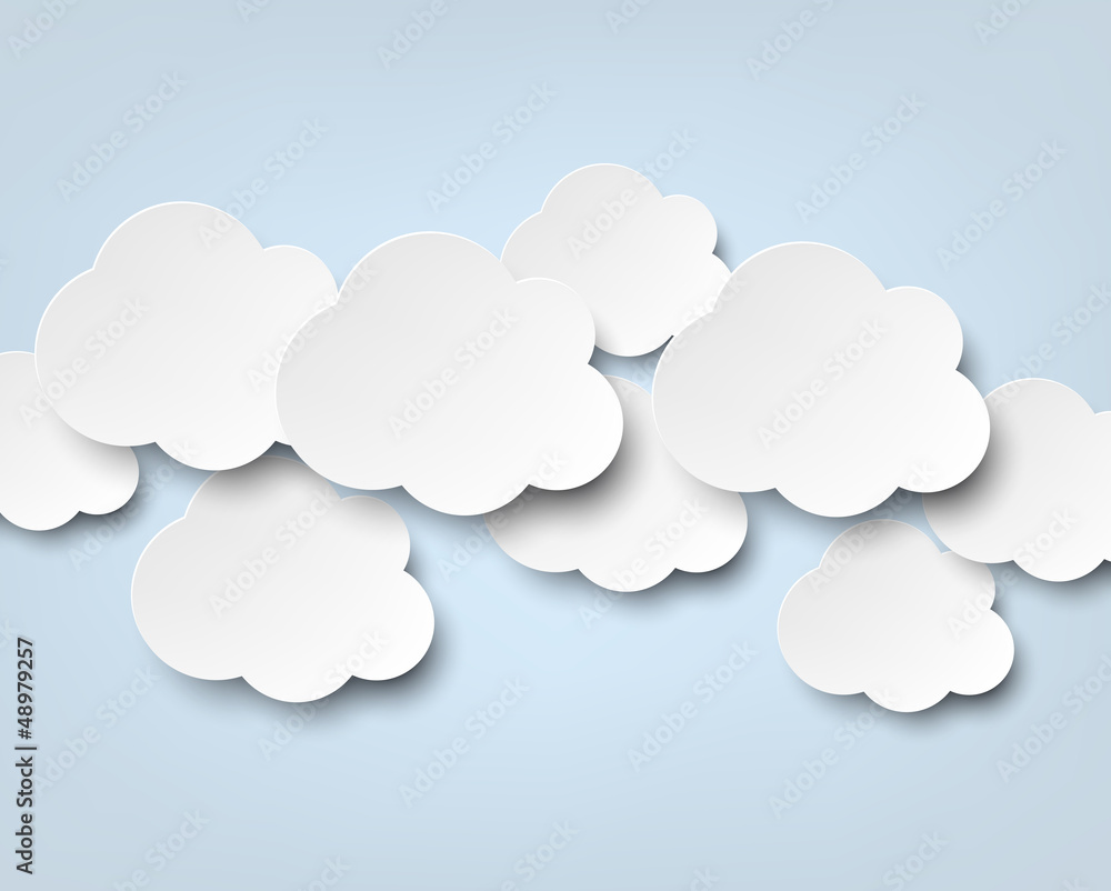 Paper white clouds on blue. Paper white clouds on blue.