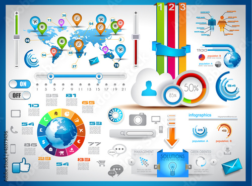 Infographic elements - set of paper tags