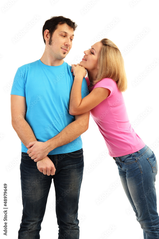 Loving couple isolated on white Loving couple isolated on white