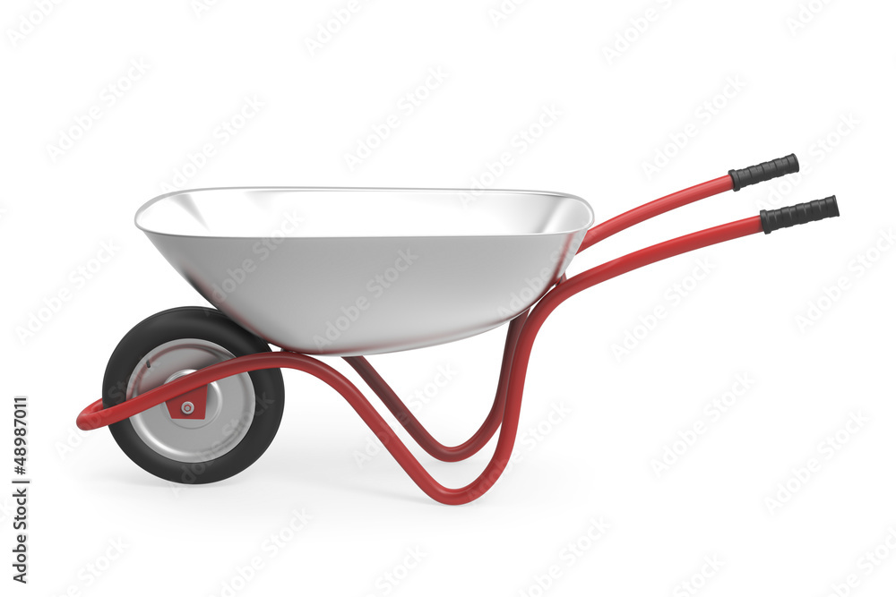 Wheelbarrow on white Wheelbarrow on white
