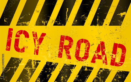 Warning sign icy road
