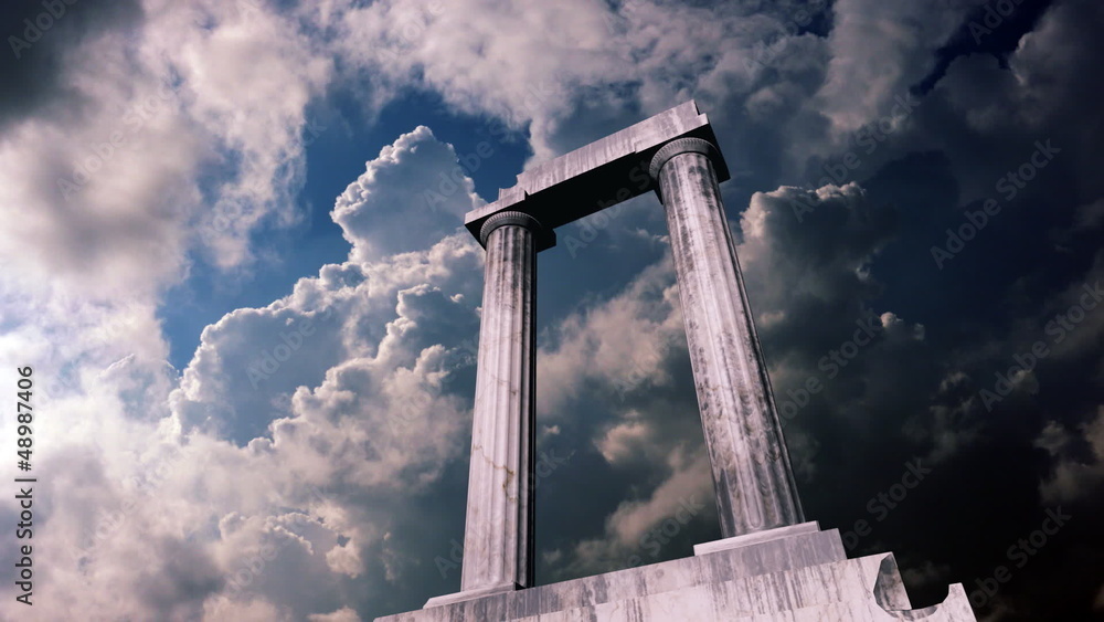 Animation of a piece of the remains of an ancient greek temple Animation of a piece of the remains of an ancient greek temple