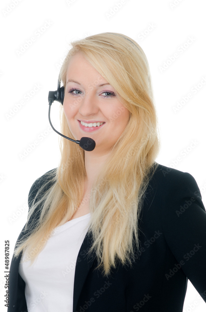 sympathische callcenter-mitarbeiterin sympathische callcenter-mitarbeiterin