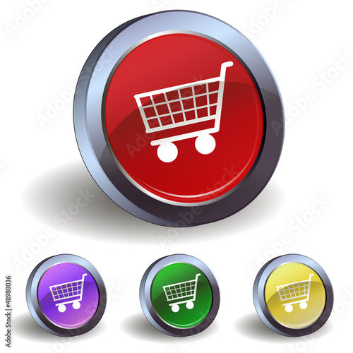 Button with a shopping cart