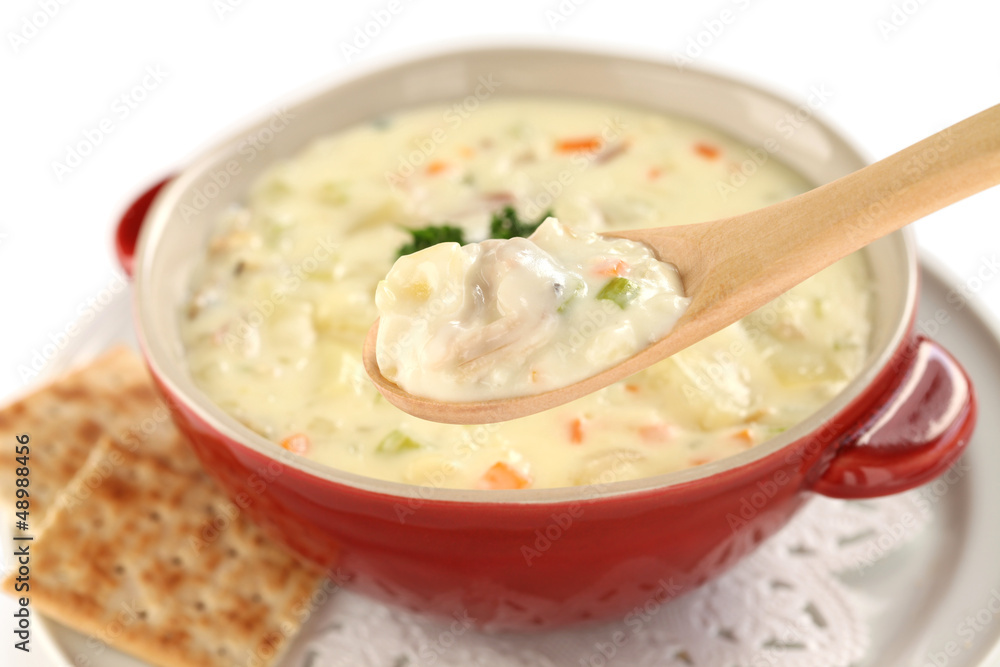 New England clam chowder