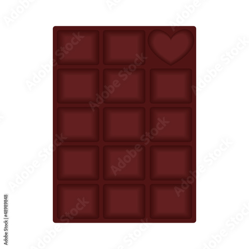 Bar of chocolate with a heart