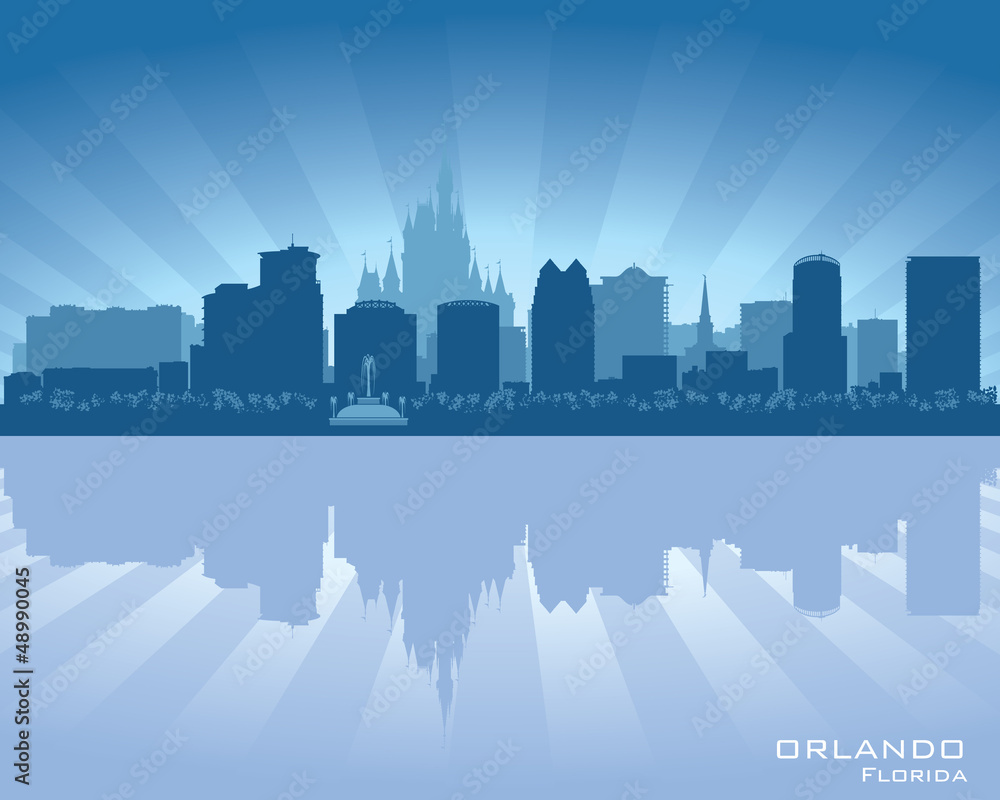 Orlando, Florida skyline city silhouette