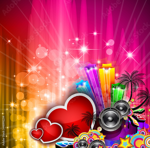 Valentine s Day party invitation flyer background