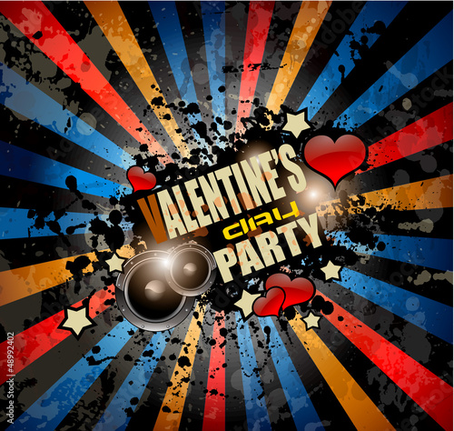 Valentine's Day party invitation flyer background