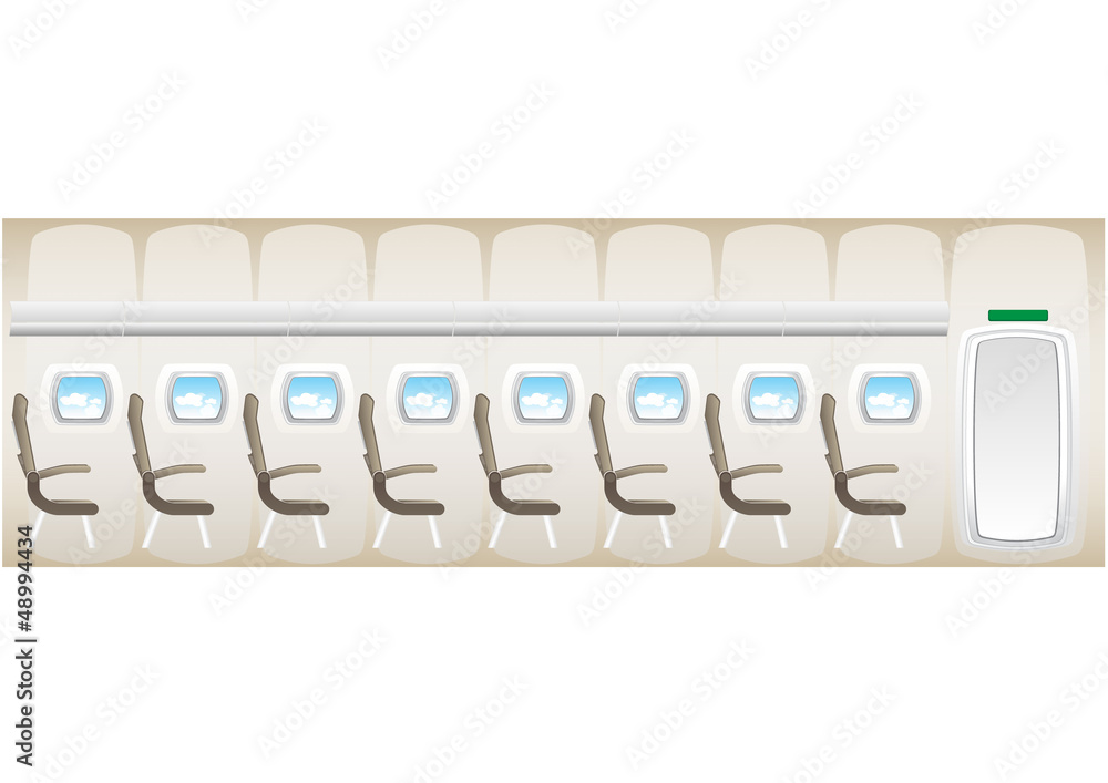 Illustration of plane - jet interior with seats Illustration of plane - jet interior with seats