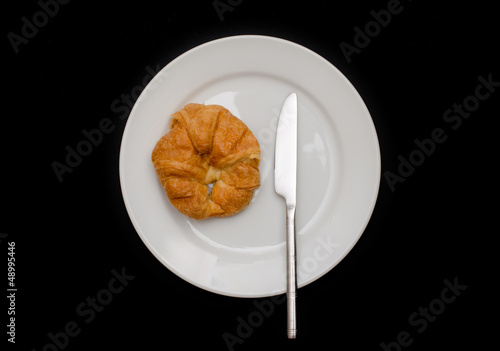 Croissant on plate
