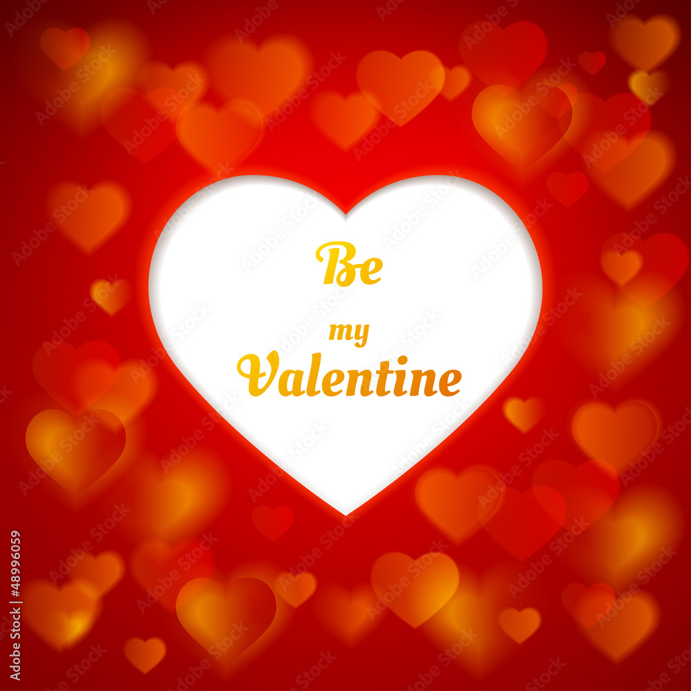 valentine greetings on a background of beautiful hearts