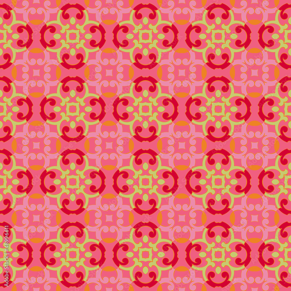 Baroque pattern with flowers in bright colors Baroque pattern with flowers in bright colors