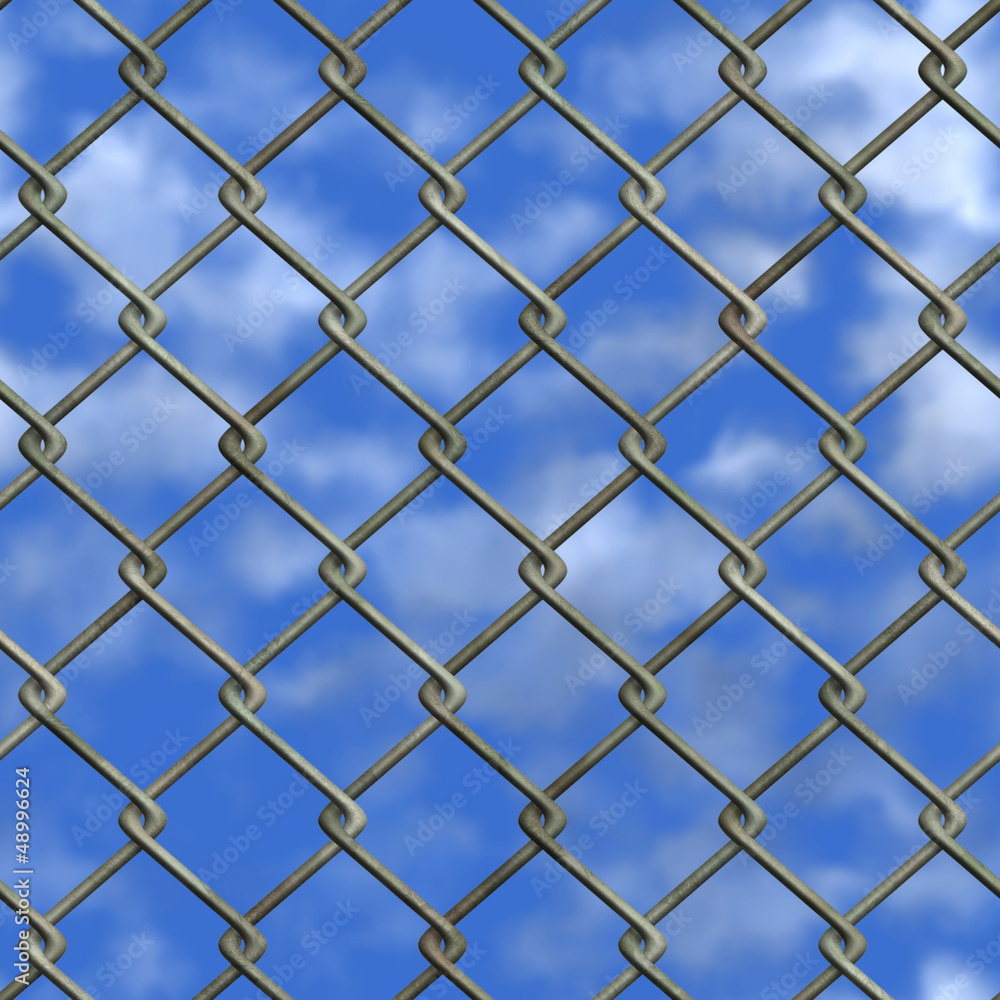 Chainlink fence and sky (Seamless texture) Chainlink fence and sky (Seamless texture)