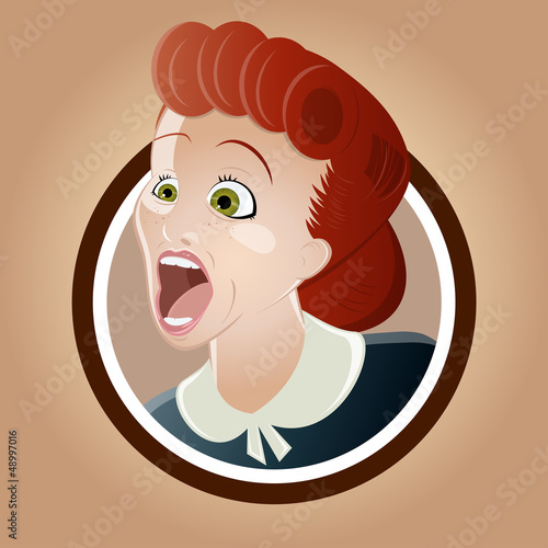 retro cartoon frau