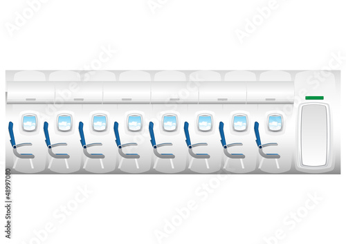 Illustration of plane - jet interior with seats