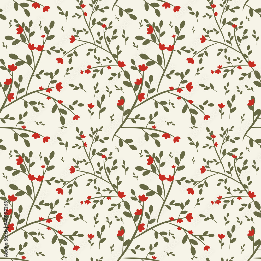 Seamless red flowers pattern Seamless red flowers pattern