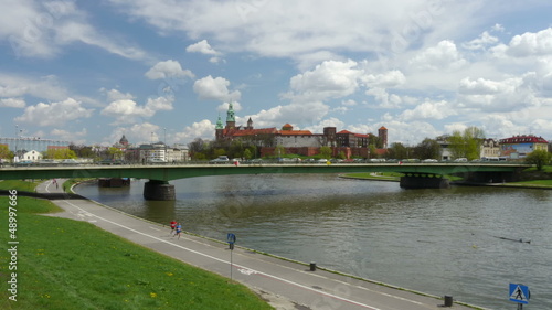 Vistula riverside during cracovia maraton photo
