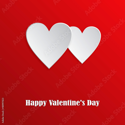 hearts on red background Valentine's Day