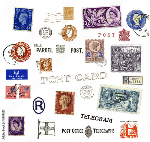 Briefmarken und Poststempel aus Großbritannien